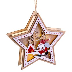 Estrella figuras con luz madera 13 50 x 3 50 x 13 cm