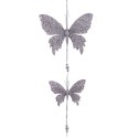 Colgante 2 mariposas plata 50 x 18 cm