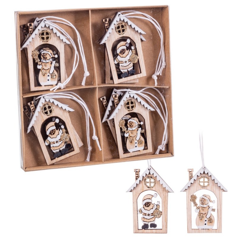 S 8 colgante casitas madera 6 cm