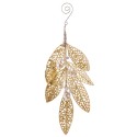 Rama hojas colgante plástico oro 20 cm
