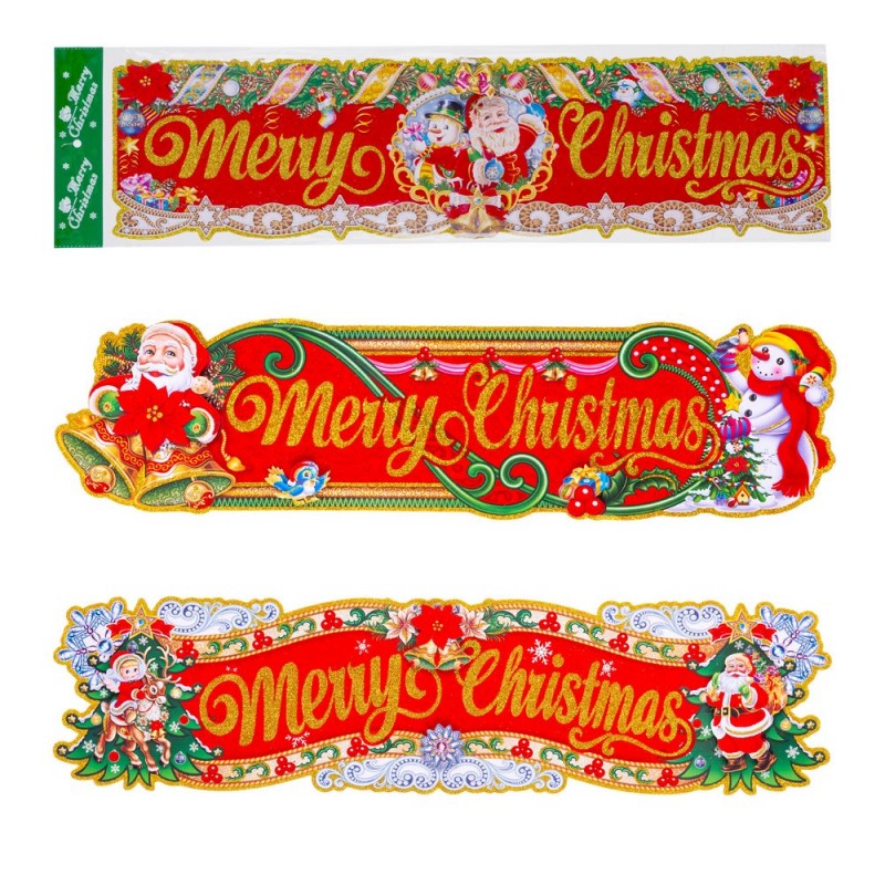Colgante merry christmas papel 3 m 74 x 19 cm