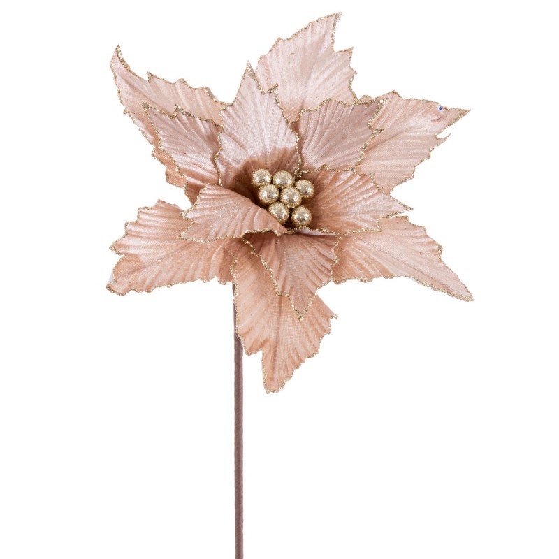 Poinsettia tejido champán 50 x 30 cm