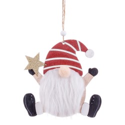 Colgante papa noel madera 15 x 15 cm