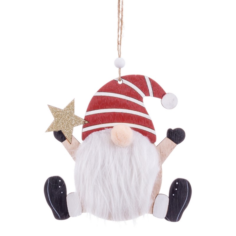 Colgante papa noel madera 15 x 15 cm