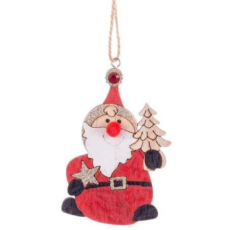 Colgante papa noel madera 6 50 x 10 50 cm