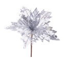 Poinsettia tejido plata 23 x 27 cm
