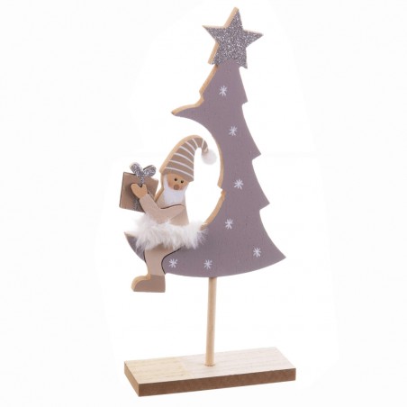 Peana árbol papa noel madera 13 x 4 50 x 26 cm