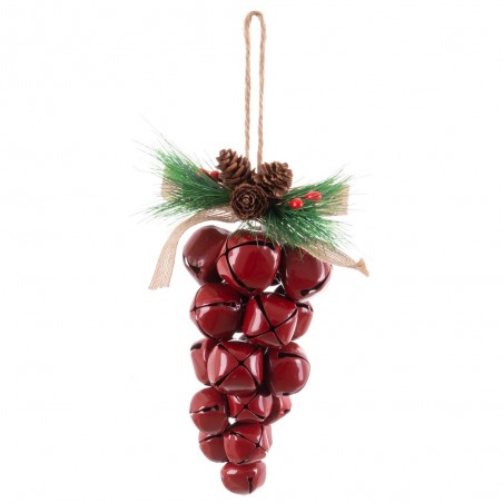 Racimo 20 cascabeles rojo 9 x 7 x 21 cm