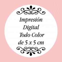 Personalización con impresión digital con texto foto o logo a todo color de 5 x 5 cm