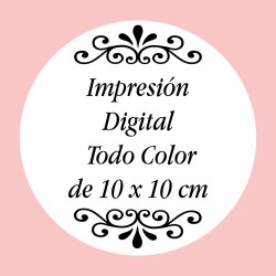 Mochila blanca con logo o foto impreso a todo color y texto