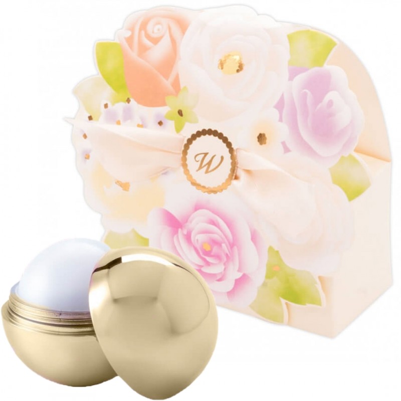 Brillo labial en esfera presentado en caja de regalo