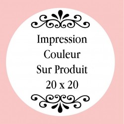 Personalización con impresión digital con texto foto o logo a todo color de 20 x 20 cm