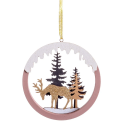 Colgante círculo ciervo madera 20 50 x 10 cm