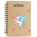 Libreta unicornio personalizada con nombre