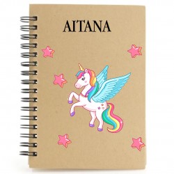 Libreta unicornio personalizada con nombre