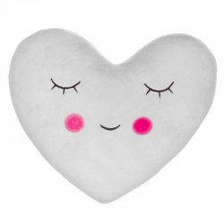 Cojín con forma de corazón en dos colores rosa y gris