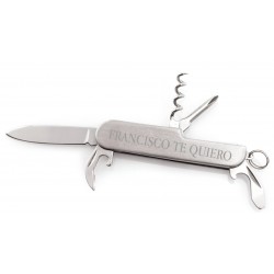 Navaja personalizada con nombre y frase a láser