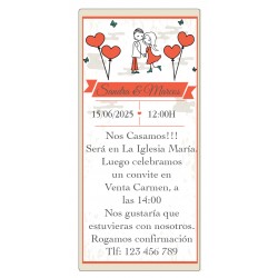 Invitaciones de boda personalizadas novios globos