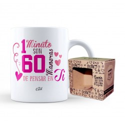 Taza 1 minuto son 60 maneras de pensar en ti