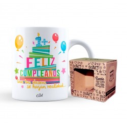 Taza 1+ feliz cumpleaños que tus deseos se hagan realidad...