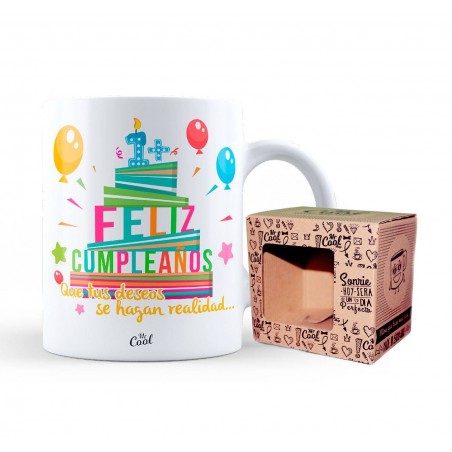 Taza 1+ feliz cumpleaños que tus deseos se hagan realidad...