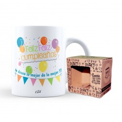 Taza feliz feliz cumpleaños te deseo lo mejor de lo mejor