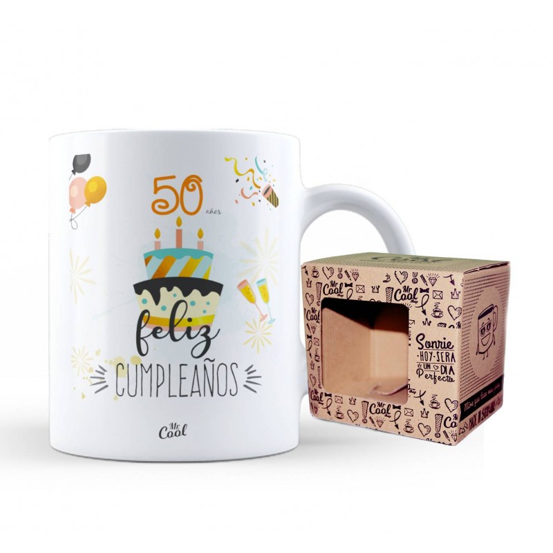 Taza 50 años feliz cumpleaños
