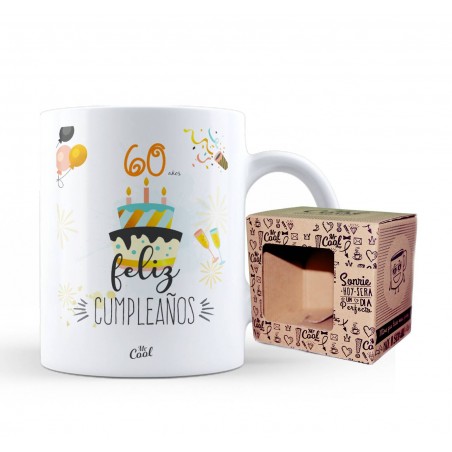 Taza 60 años feliz cumpleaños