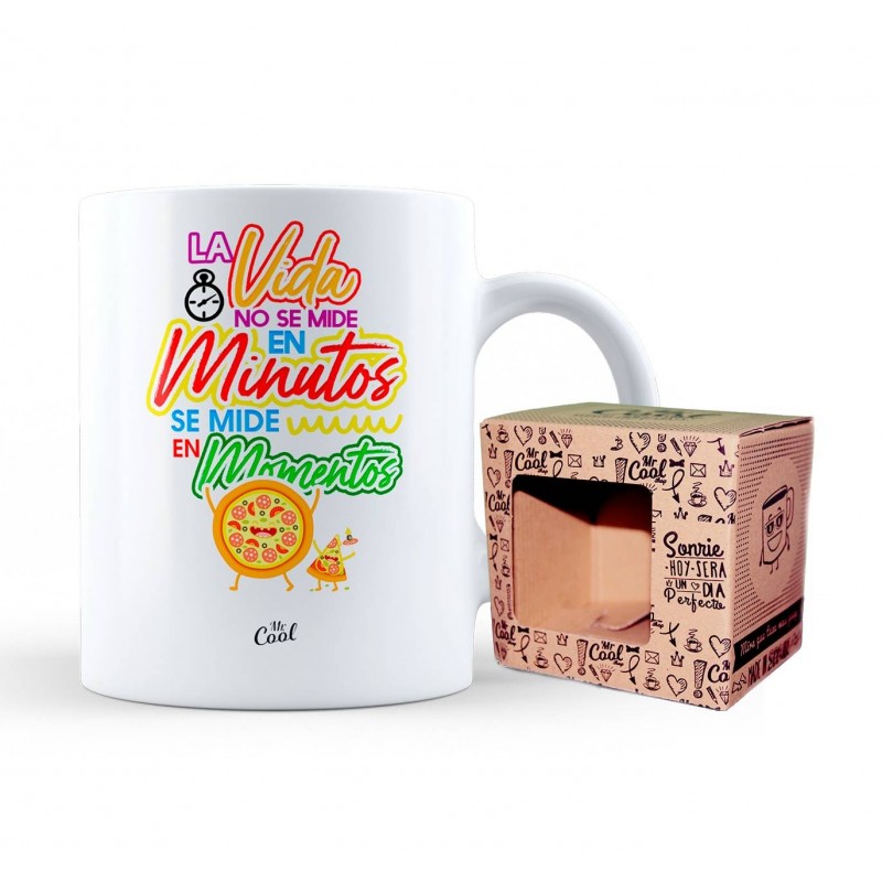 Taza la vida no se mide en minutos se mide en momentos