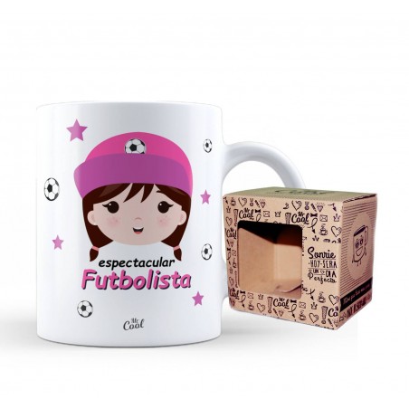 Taza espectacular futbolista niña