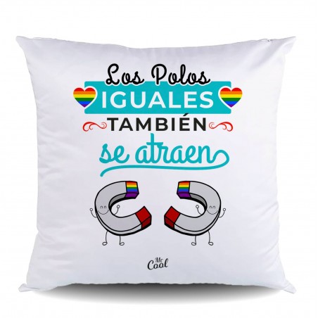 Cojin poliester los polos iguales tambíen se atraen