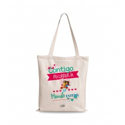 Bolsa tote bag contigo recorrería el mundo entero
