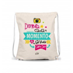 Mochila saco disfruta cada momento de la vida carpe diem