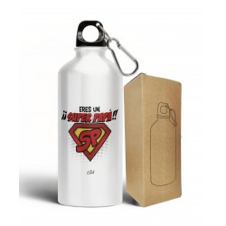 Botella aluminio 500ml eres un super papá