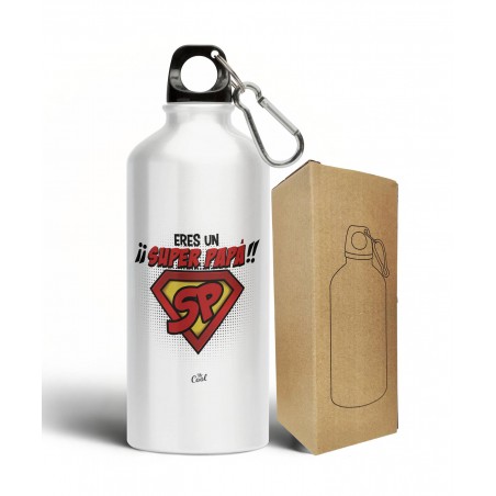Botella aluminio 500ml eres un super papá