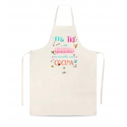 Delantal tipo lino mi tia es divina me encanta como cocina