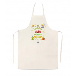 Delantal tipo lino mi madrina es divina me encanta como cocina