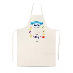 Delantal tipo lino en esta casa papa es la chef