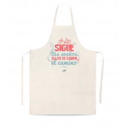 Delantal tipo lino sigue tus sueños ellos se saben el camino