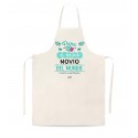 Delantal tipo lino para el mejor novio del mundo mundial te quiero y requetequiero