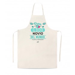 Delantal tipo lino para el mejor novio del mundo mundial te quiero y requetequiero