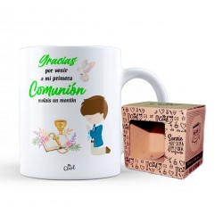 Taza gracias por venir a mi primera comunion molais un monton niño