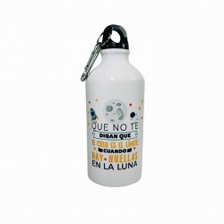 Botella aluminio 500ml que no te digan que el cielo es el límite cuando hay huellas en la luna