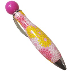 Bolígrafo gordo con estampado de puntos en forma de flores