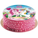 Disco comestible para tarta con diseño unicornio