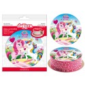 Disco comestible para tarta con diseño unicornio