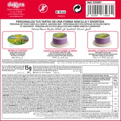 Oblea comestible para tarta con diseño dinosaurio