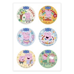 Discos comestibles para cupcakes con modelo peppa pig