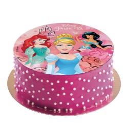 Oblea comestible para decoración de tarta con diseño de princesas disney