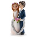 Figura de tarta para boda novios corazón